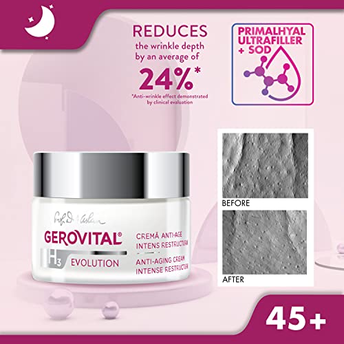 GEROVITAL H3 EVOLUTION, Anti-Aging Cream Intensive Restructuring With Superoxide Dismutase (The Anti-Aging Super Enzyme) 45+ (1.69 FL.OZ) - Pet Shop Luna