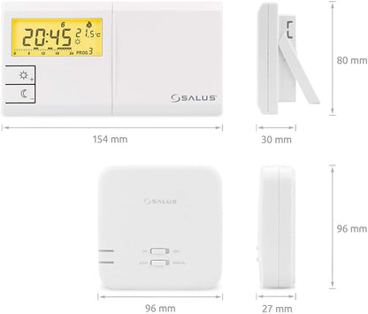 Salus 091FLRFv2 Termostato Ambiente senza Fili Termostato Elettronico Termostato Digitale con Programma Settimanale e Ricevitore 230 V - Pet Shop Luna