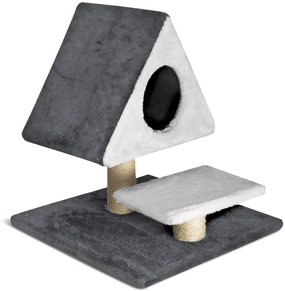 CAT&RINA Different Tiragraffi Piramide Casetta Triangolare con Piattaforma Giochi e per Il Gatto - Pet Shop Luna