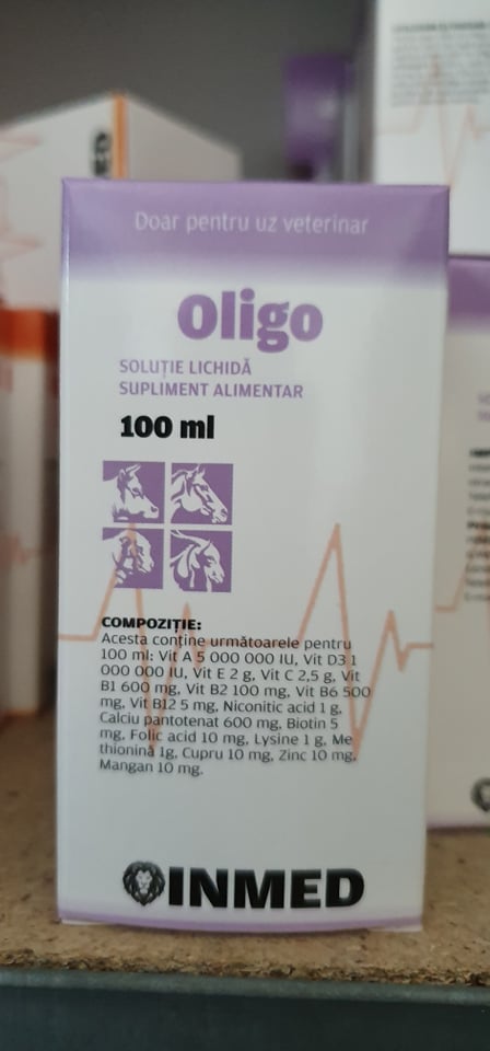 Oligo InMed 100ml Multi Vitamini A,D3,E ,B1,B2,B6,B12 CALCIO, BIOTINA ECC - Pet Shop Luna