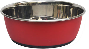 Tyrol Stainless Steel Anti-Slip Bowl for Cat/Dog/Pets, Mat Red, 16 cm, 0.144989 kg - Pet Shop Luna