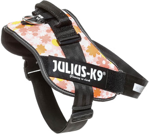 Julius-K9, 16IDC-PNF-3, IDC Powerharness, dog harness, Size: 3, Pink with flowers - Pet Shop Luna
