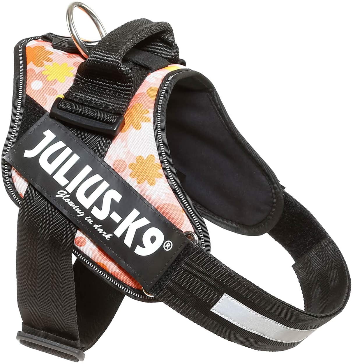 Julius-K9, 16IDC-PNF-1, IDC Powerharness, dog harness, Size: 1, Pink with flowers - Pet Shop Luna