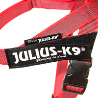 Julius-K9 Pettorina a Fascia Color & Gray, Taglia: Mini, Colore: Rosso - Pet Shop Luna