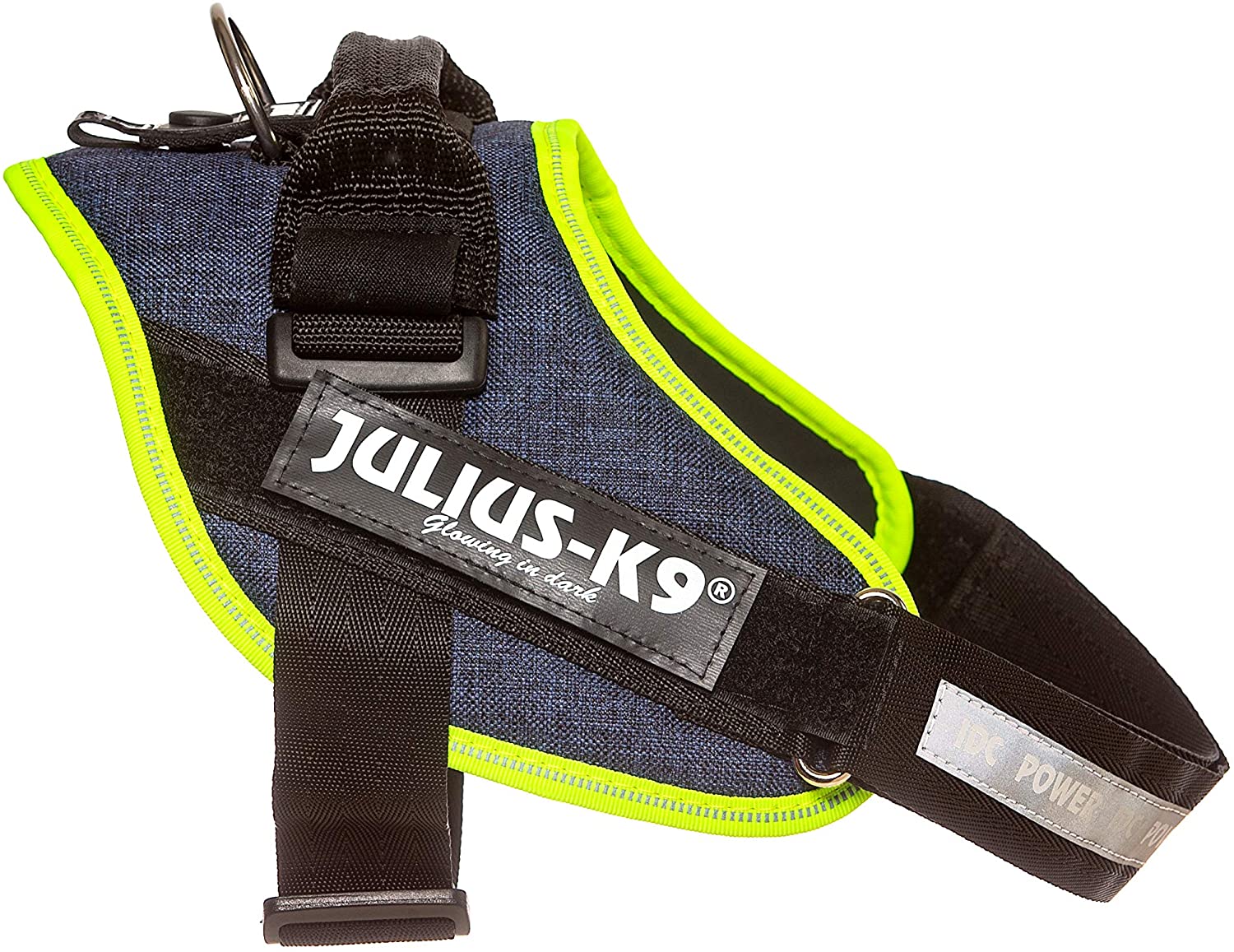 Julius-K9, 16IDC-FARNE-0, IDC Powerharness, dog harness, Size: 0, Jeans with neon edge - Pet Shop Luna