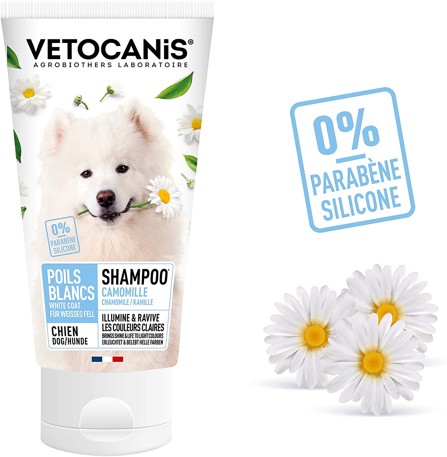 Vetocanis White or Clear Coat Shampoo for Dogs, 0.308 kg - Pet Shop Luna