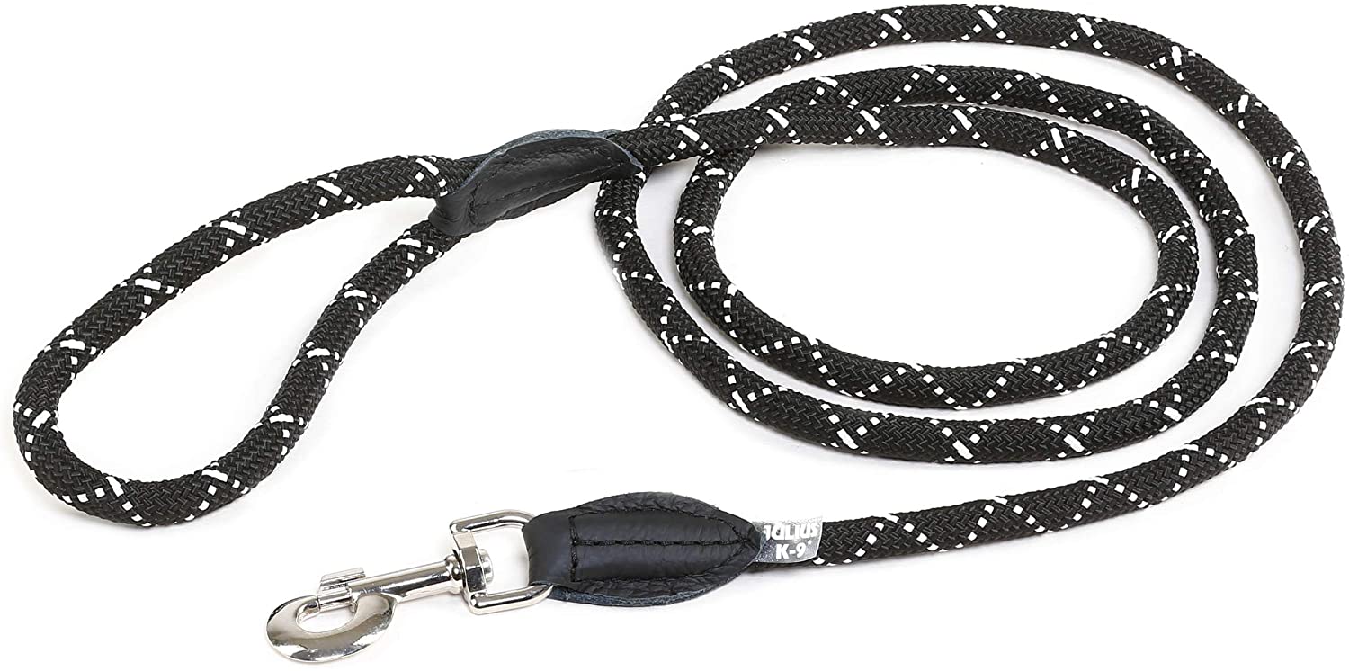 Julius-K9 IDC Retriever Leash with Training Collar, 12 mm x 1.2 m, Fluorescent Black - Pet Shop Luna