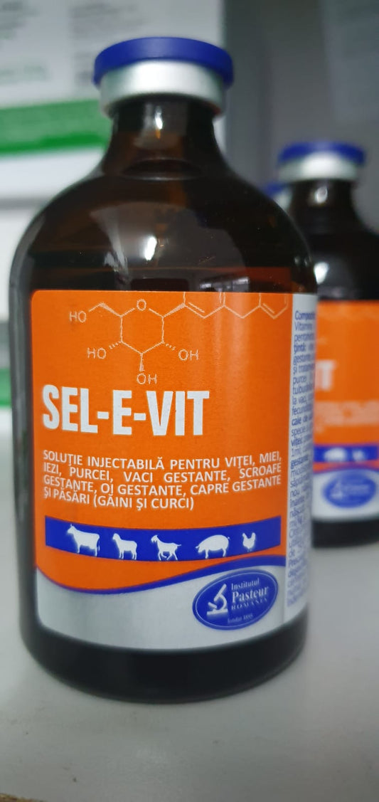 SEL-E-VIT SELEVIT VITAMINA E - SELENIO 100ML PER BOVINI, OVINI,CAPRINI,SUINI, GALLINE POLLAME TACCHINI / VITAMINS FOR FARM ANIMALS - Pet Shop Luna