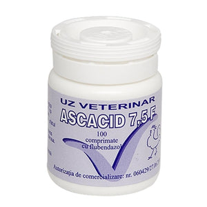 Ascacid 7.5% F 100 Tablets Flubendazole Vermifuge/ dewormer For Pigs, Poultry - Pet Shop Luna