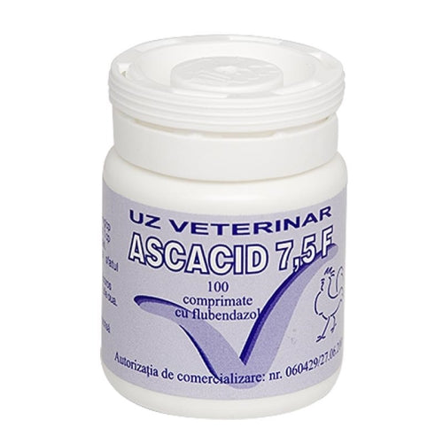 Ascacid 7.5% F 100 Tablets Flubendazole Vermifuge/ dewormer For Pigs, Poultry - Pet Shop Luna