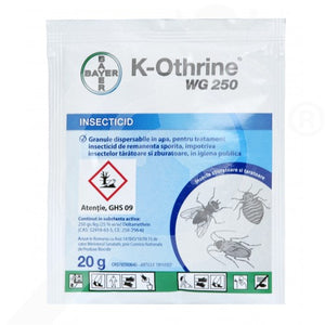 K-OTHRINE 20g WG 250 BAYER INSECTICIDE flies, mosquitoes, fleas, lice, bugs, mites, cockroaches, lice ants dog ,cattle ovines Dissinfettante canili, cucce - Pet Shop Luna