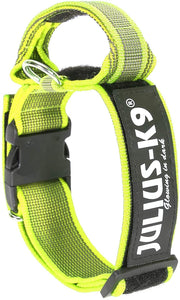 Julius K9 Nylon collar for dogs with handle and safety, Neon - Pet Shop Luna