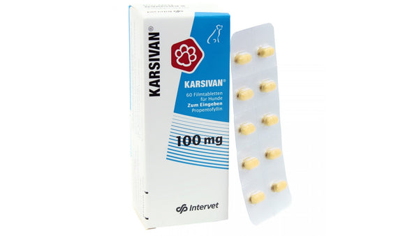 Karsivan 100 mg 60 tablets is indicated for the improvement of cerebral and peripheral circulation in dogs / per cani - Pet Shop Luna