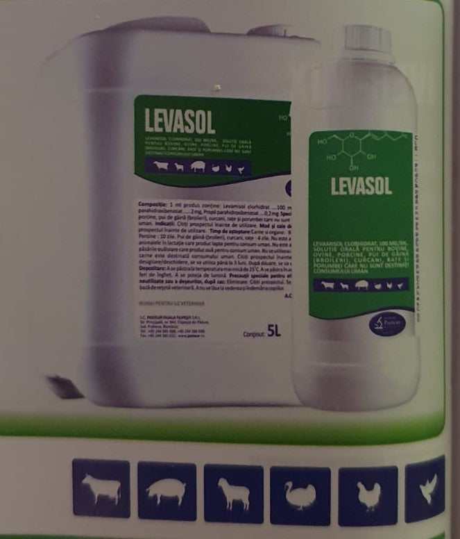 LEVASOL 10% Levamisol deworming oral solution for cattle, sheep, pigs and poultry / vermifugo orale bovini, ovini, caprini suini, pollame - Pet Shop Luna