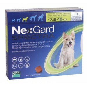 NexGard Spectra Chewable 3 Tablets for Dogs prevention of heartworm disease / Antiparassitario / vermifugo per cani 3 compresse EUROPEAN VERSION - Pet Shop Luna