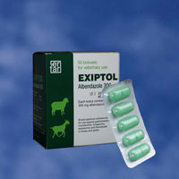 EXIPTOL 300mg Albendazole ORAL Dewormer 50 tablets / Vermifugo orale per bovini, ovini, caprini - Pet Shop Luna