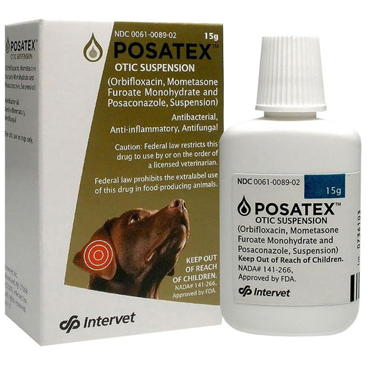 Posatex 15g Otic Suspension for Dogs / gocce auricolari per cani - Pet Shop Luna