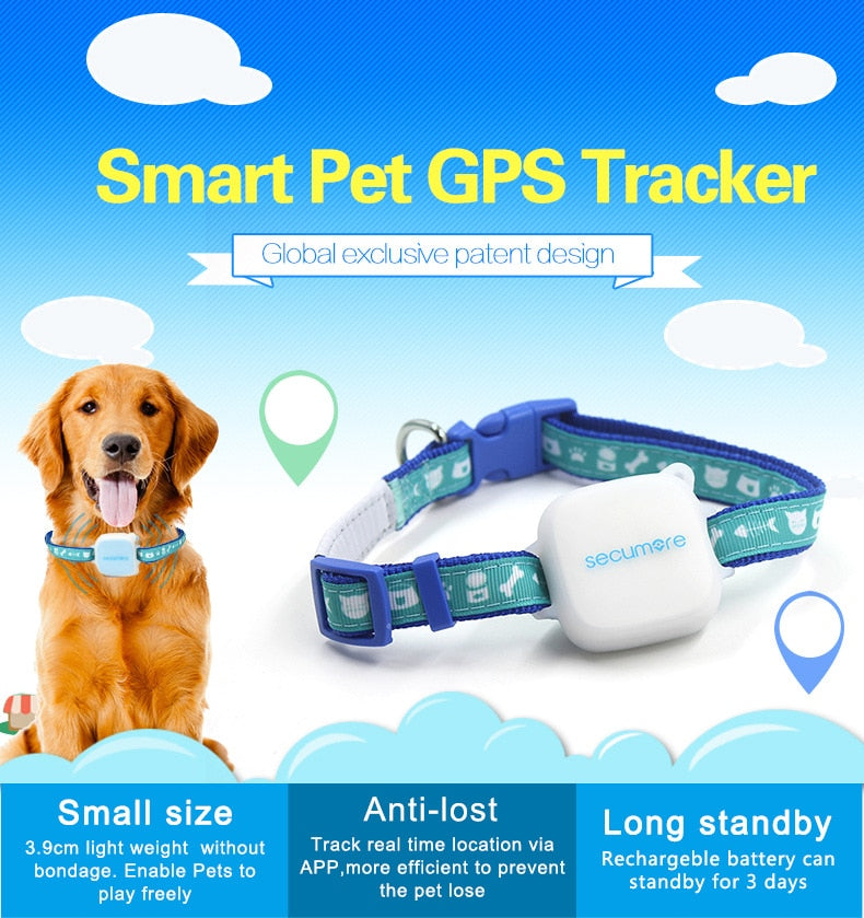 Smart Mini GPS Tracker & Activity Monitor For Dog / Collare per cani con GPS - Pet Shop Luna