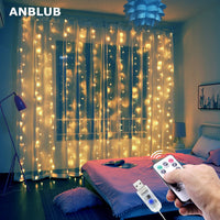 3M LED Curtain Garland on the Window USB String Lights Fairy Festoon Remote Control New Year Christmas Decorations for Home Room - Pet Shop Luna

