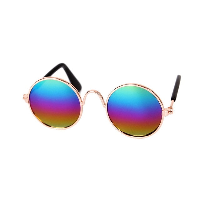 Ultra Cute and Funny Pet Sunglasses Classic Retro Circular Metal Prince Sunglasses for Cats or Small Dogs Fashion Costume - Pet Shop Luna