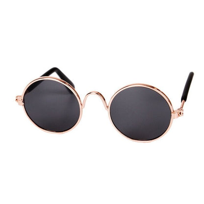 Ultra Cute and Funny Pet Sunglasses Classic Retro Circular Metal Prince Sunglasses for Cats or Small Dogs Fashion Costume - Pet Shop Luna