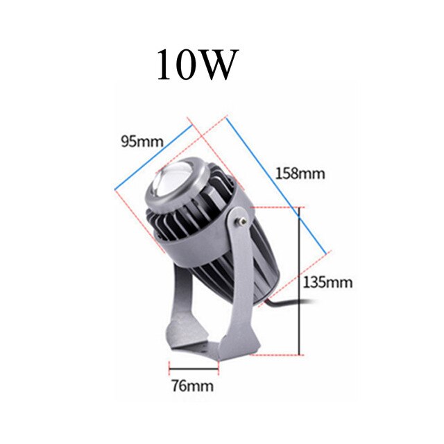 3W 10W LED Lawn Light Wall Washer Waterproof Floodlights Narrow Beam Spot Lamp Outdoor Landscape Lighting AC85-265V DC12V - Pet Shop Luna