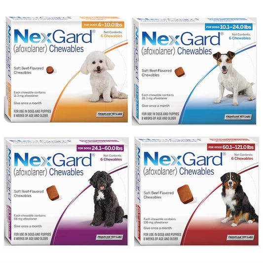 Nexgard Chewables Tablets Oral Treatments Flea and Tick Control for Dogs / antiparassitario per cani - Pet Shop Luna