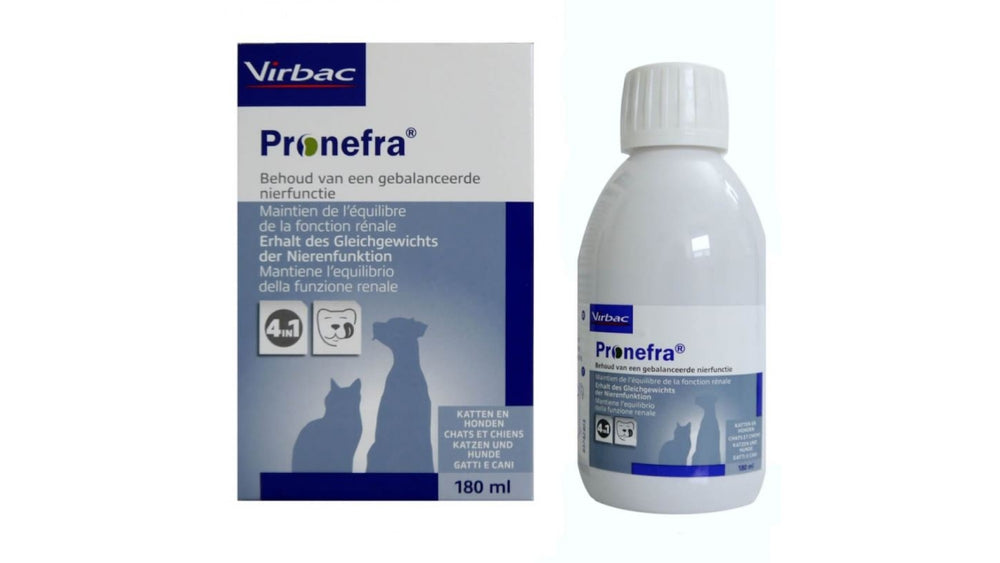 Pronefra, 180 ml is an additional food for dogs and cats with the role of supporting the function of the kidneys with chronic renal failure. - Pet Shop Luna