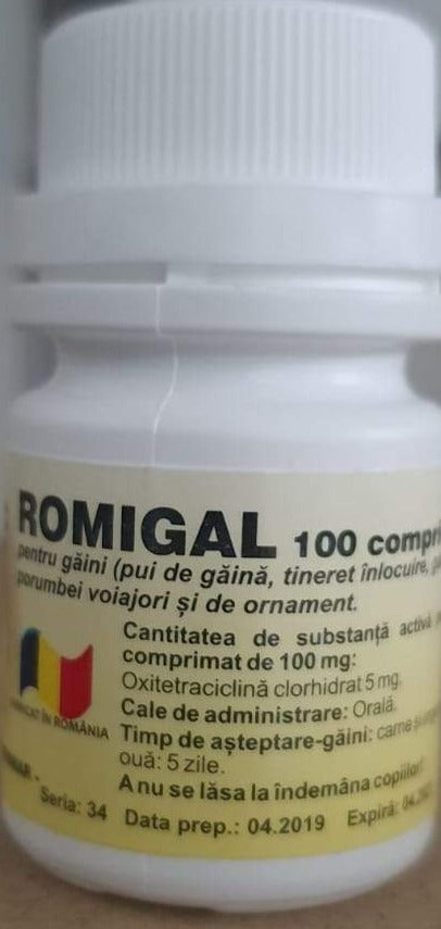 Romigal 100 compress orale, infezioni per pollame, colombe - Pet Shop Luna