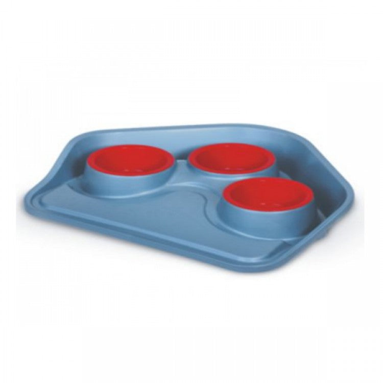 Tray with 3 bowls / Vassoio con 3 ciotole for cats and dogs - Pet Shop Luna