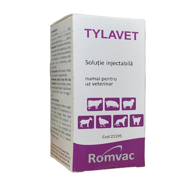 Tylavet 100ml Tylosin Tylan Tilavet Tilan Broad spectrum antimicrobial for Cattle, swine, sheep, goats, adult hens, dogs and cats - Pet Shop Luna