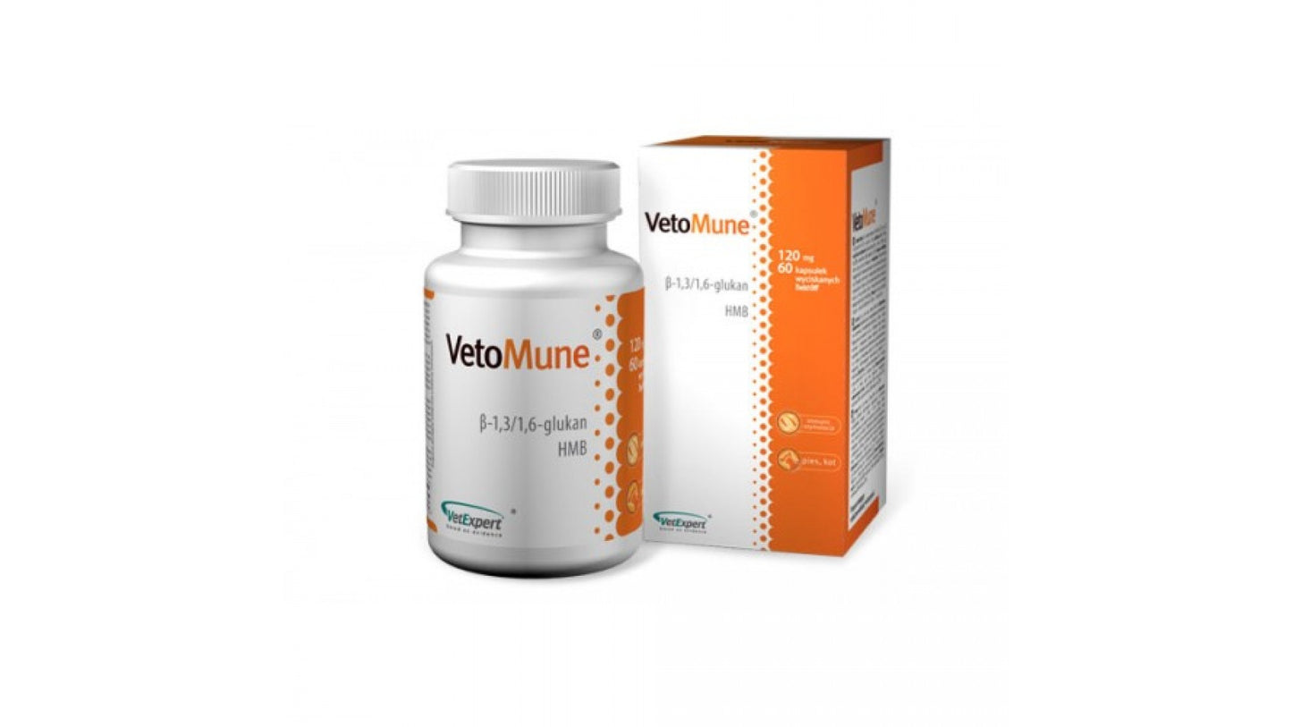 VetoMune 120 mg is a product that supports the improvement of non-specific immunity in dogs and cats, both humorally and cellularly. - Pet Shop Luna